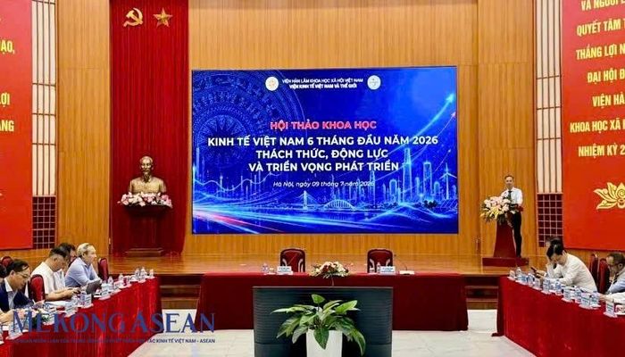 Hội thảo khoa học “Kinh tế Việt Nam 6 tháng đầu năm 2026: Thách thức, động lực và triển vọng phát triển”. Ảnh: Kiều Chinh/Mekong ASEAN.