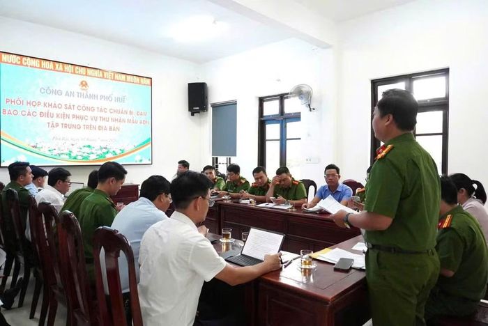 Công an TP Huế triển khai các Tổ công tác đến 9 điểm tập trung rà soát, chuẩn bị cho công tác lấy mẫu ADN thân nhân liệt sĩ (từ ngày 9 - 11/7 tới).