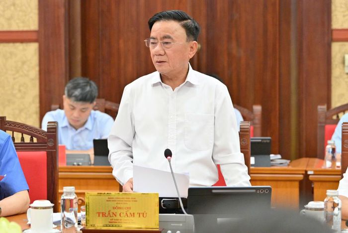Đồng chí Trần Cẩm Tú, Ủy viên Bộ Chính trị, Thường trực Ban Bí thư, Trưởng Ban Chỉ đạo chuyển đổi số trong các cơ quan Đảng phát biểu tại phiên họp.