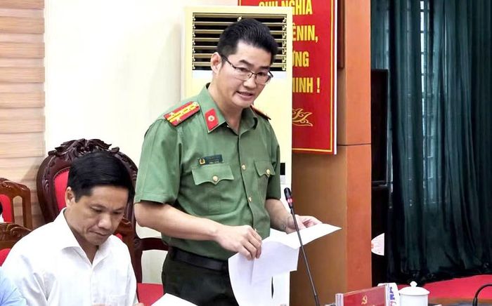 Đại tá Trần Anh Tuấn, Trưởng phòng Tham mưu, Công an tỉnh Tuyên Quang thông tin kết quả bước đầu điều tra.