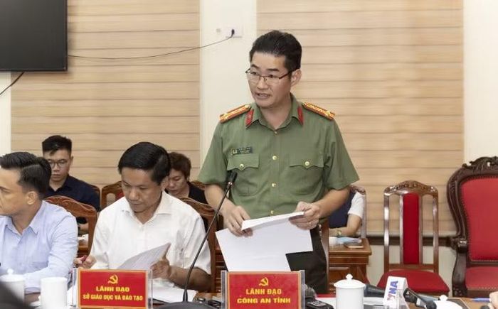 Đại tá Trần Anh Tuấn, Trưởng phòng Tham mưu, Công an tỉnh Tuyên Quang thông tin kết quả bước đầu điều tra.