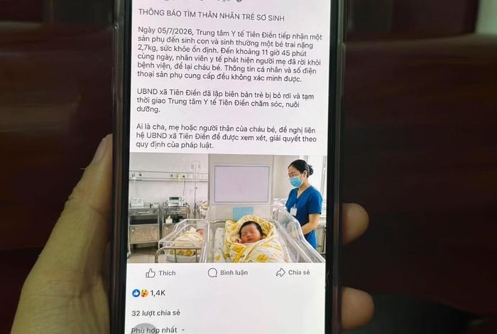 Thông báo của UBNX Tiên Điền.