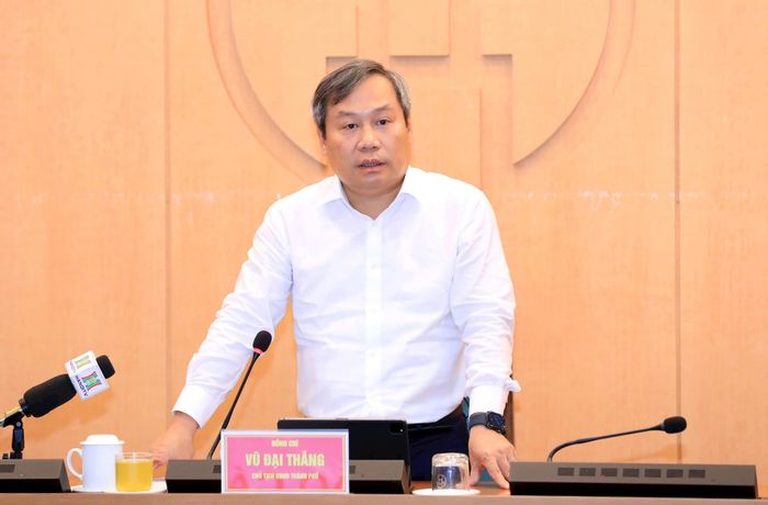 Chủ tịch UBND thành phố Hà Nội Vũ Đại Thắng phát biểu chỉ đạo. Ảnh: Viết Thành