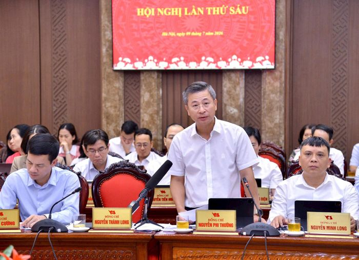 Giám đốc Sở Xây dựng Hà Nội Nguyễn Phi Thường phát biểu tại hội nghị. Ảnh: Quang Thái
