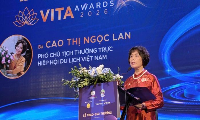 Bà Cao Thị Ngọc Lan, Phó Chủ tịch Thường trực Hiệp hội Du lịch Việt Nam phát biểu khai mạc.