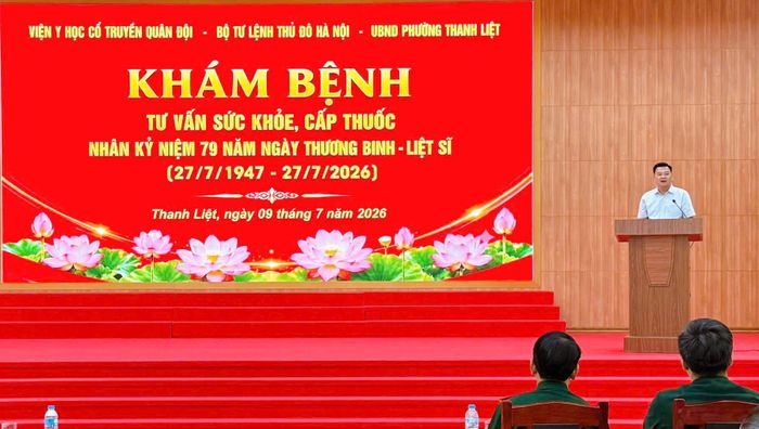 Phó Chủ tịch UBND Phường Thanh Liệt Nguyễn Anh Tuấn phát biểu tại chương trình. Ảnh: PV