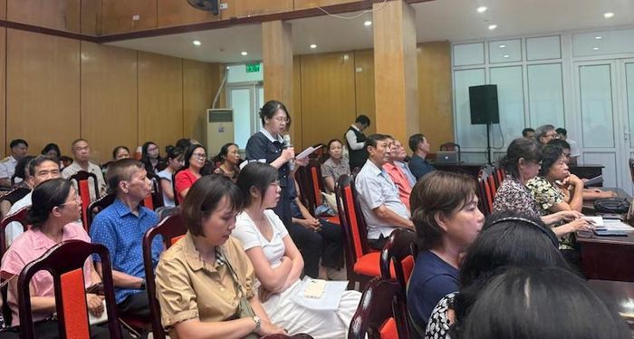Đại biểu phát biểu tại hội nghị đối thoại. Ảnh: TA