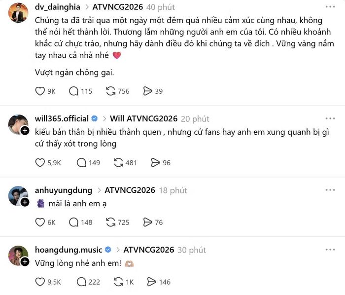 Will - Hà An Huy - Hoàng Dũng chia sẻ cảm xúc sau thông tin của người anh Dũng DT.