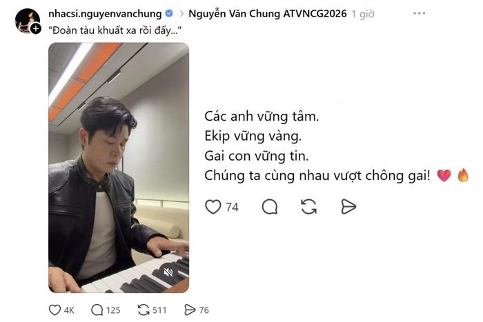 "Cụ" Chung cũng để lại bài đăng với nội dung: "Đoàn tàu khuất xa rồi đấy...".