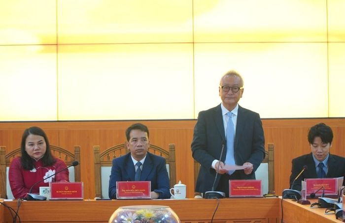 Ông Kaneda Hiroki - Tổng Giám đốc Công ty CP Acecook Việt Nam chia sẻ về việc đồng hành cùng ngành du lịch Huế quảng bá ẩm thực. Ảnh: S.Thùy