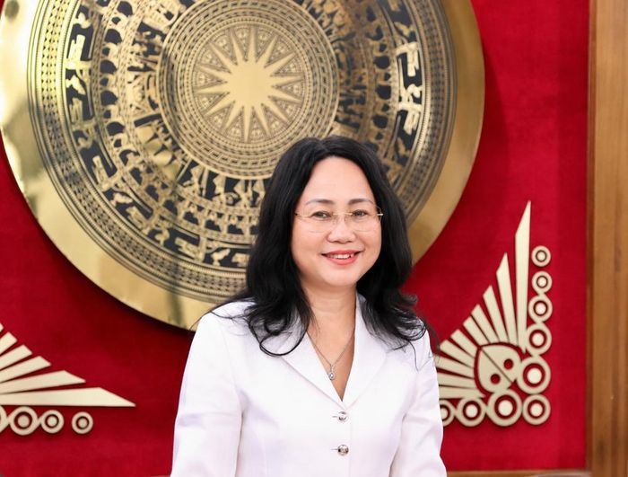 Ủy viên Ban Chấp hành Trung ương Đảng, Bộ trưởng Bộ VHTTDL Lâm Thị Phương Thanh phát biểu tại buổi làm việc