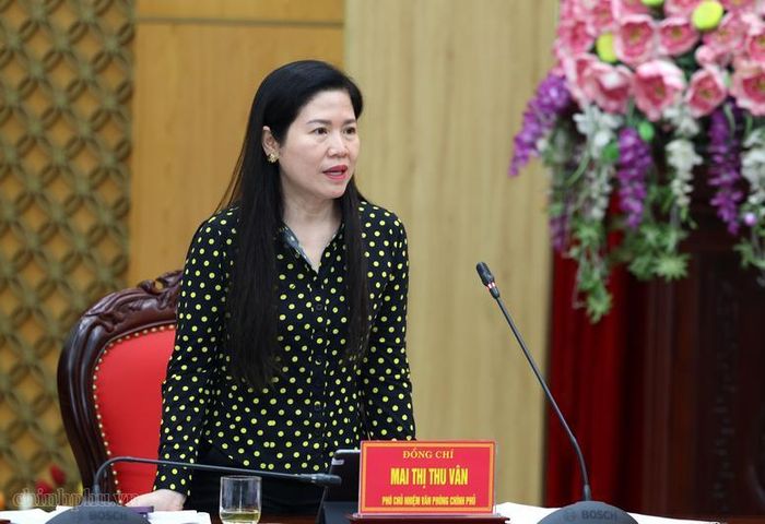 Phó Chủ nhiệm Văn phòng Chính phủ Mai Thị Thu Vân phát biểu - Ảnh: VGP/Đức Tuân