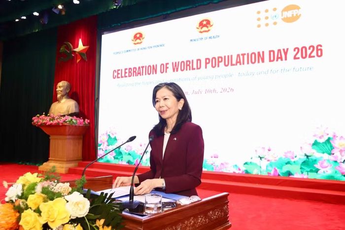 Bà Pauline Tamesis, Điều phối viên Thường trú Liên hợp quốc tại Việt Nam phát biểu.