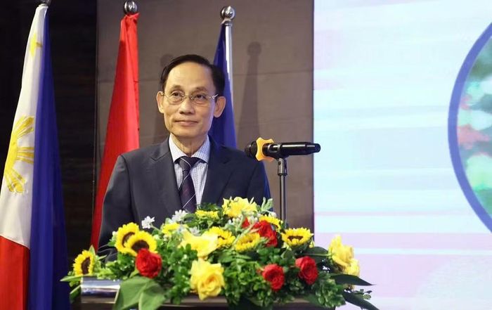 Ủy viên Bộ Chính trị, Bộ trưởng Ngoại giao Lê Hoài Trung phát biểu tại Lễ kỷ niệm.(Ảnh: Thành Long)