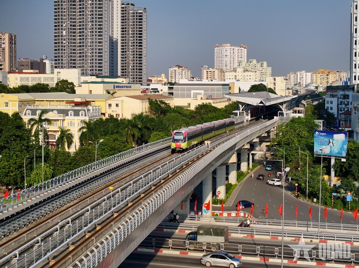 Đoạn trên cao tuyến đường sắt đô thị Nhổn - ga Hà Nội. Ảnh: qdnd.vn