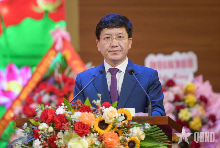 Đồng chí Mùa A Vảng, Phó bí thư Tỉnh ủy, Chủ tịch Ủy ban MTTQ Việt Nam tỉnh Điện Biên phát biểu tại đại hội.
