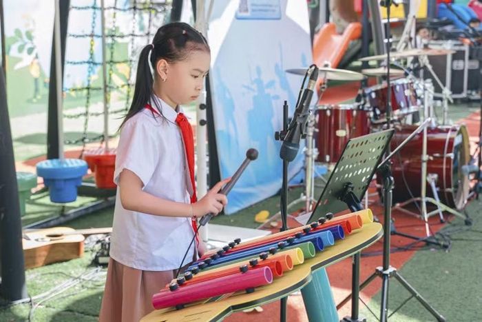 Khu vườn âm nhạc hút học sinh dịp hè.