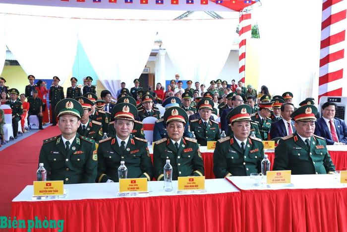 Đoàn đại biểu cấp cao Bộ Quốc phòng Việt Nam dự Lễ khởi công. Ảnh: Ngọc Lâm