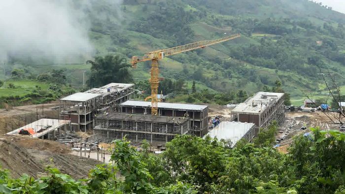 Công trường thi công trường học ở Dào San tháng 7/2026. Ảnh: Đức Hoàng