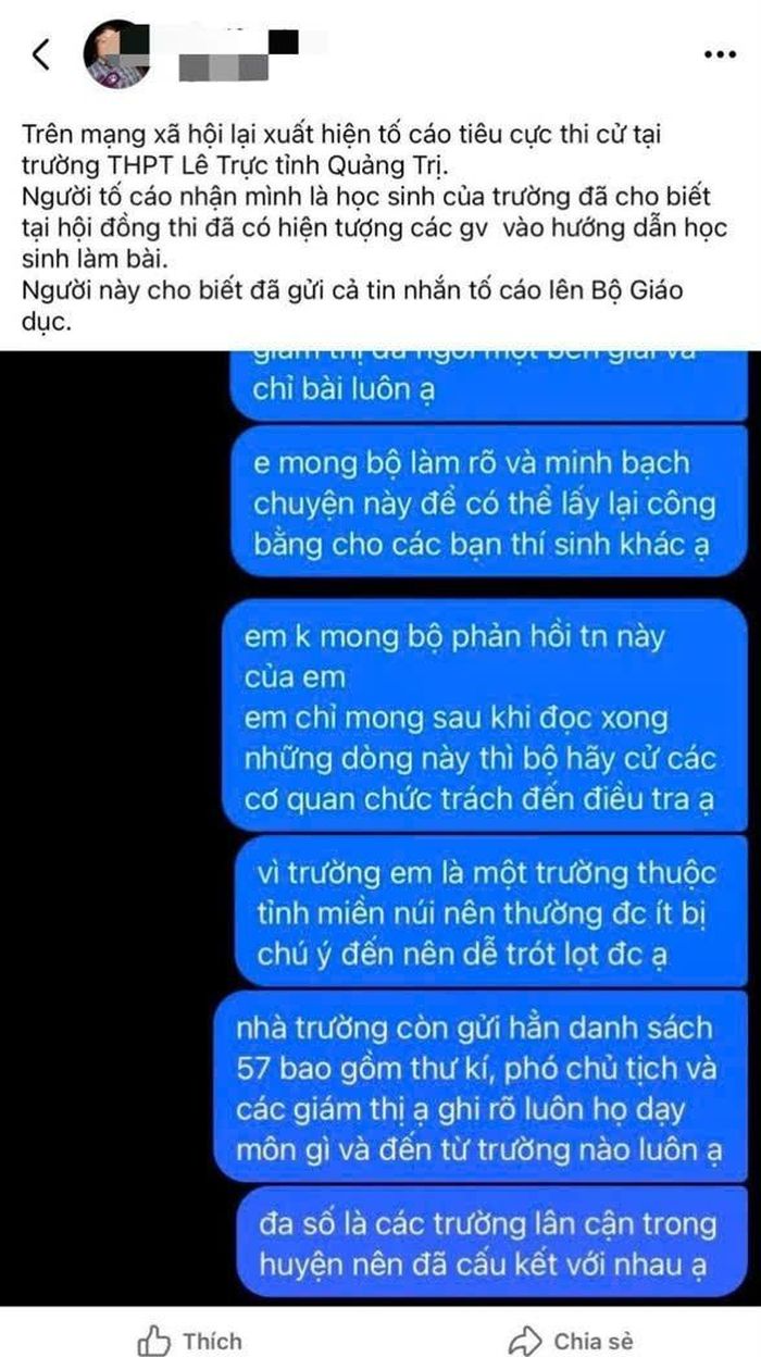 Thông tin đăng tải lên mạng xã hội. Ảnh: Chụp màn hình