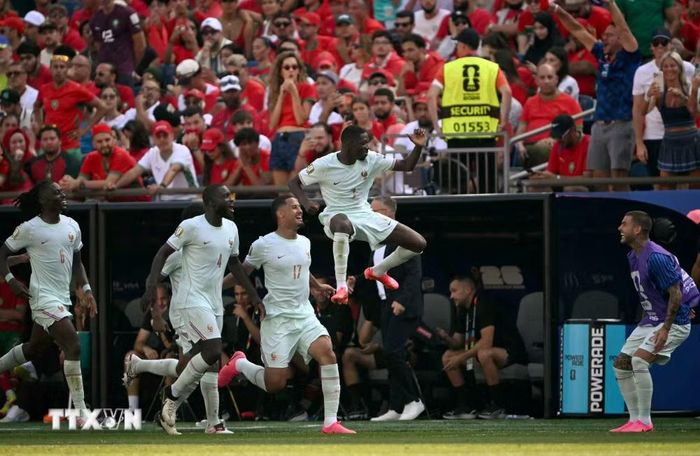 Pháp trở thành đội đầu tiên tiến vào bán kết World Cup 2026. (Ảnh: AFP/TTXVN)