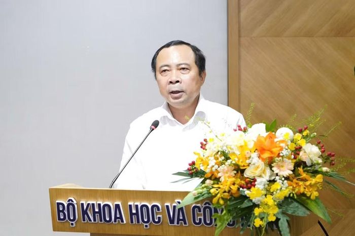Bộ trưởng Bộ Khoa học và Công nghệ Vũ Hải Quân phát biểu khai mạc Hội thảo. (Ảnh: Bộ Khoa học và Công nghệ)