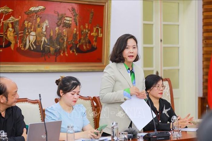 Đại biểu phát biểu tại Họp báo. Ảnh: Khánh Hòa/TTXVN