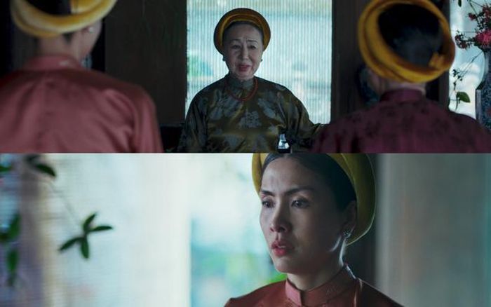 Khung hình xuất hiện của NSƯT Hồng Vân trong teaser phim Hoàng Hậu Cuối Cùng, bên cạnh nữ chính Tăng Thanh Hà.