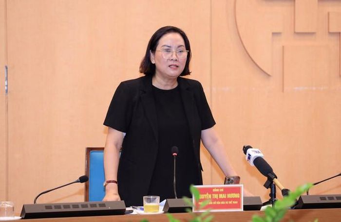 Bà Nguyễn Thị Mai Hương - Phó Giám đốc Sở Văn hóa Thể thao thông tin tại họp báo (Ảnh: Thanh Hải).