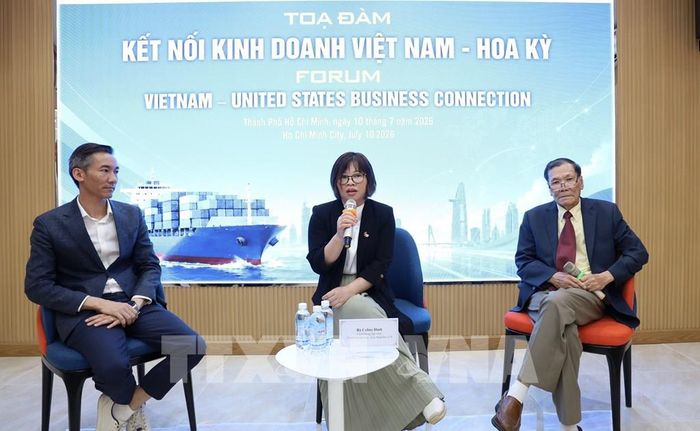 Các chuyên gia chia sẻ cơ hội đầu tư kinh doanh vào Hoa Kỳ tại tọa đàm. Ảnh: Xuân Anh - TTXVN