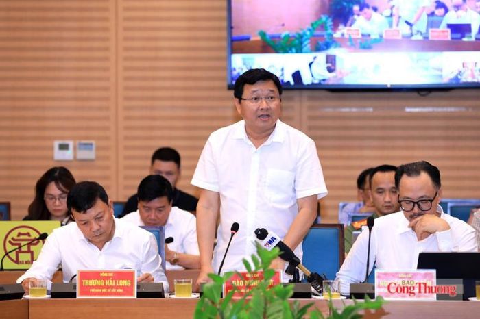 Phó Giám đốc Sở Quy hoạch - Kiến trúc Hà Nội Đào Minh Tâm phát biểu tại họp báo.