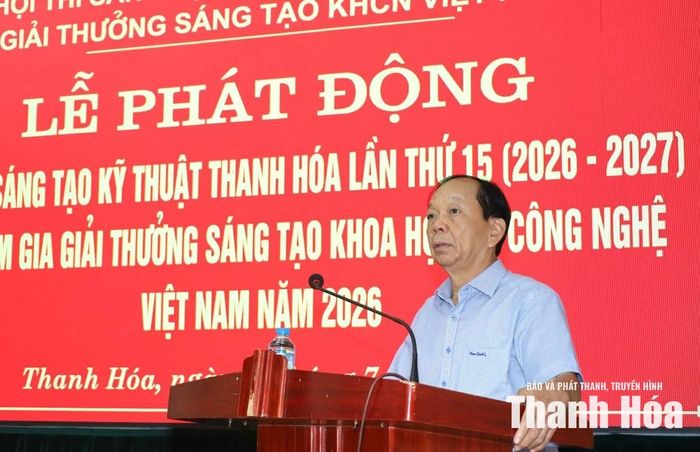 Chủ tịch Liên hiệp các Hội Khoa học Kỹ thuật Thanh Hóa phát biểu tại lễ phát động.