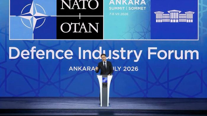 Tổng Thư ký NATO Mark Rutte phát biểu tại Diễn đàn Công nghiệp Quốc phòng ở Ankara, Thổ Nhĩ Kỳ. Ảnh: The Jerusalem Post.