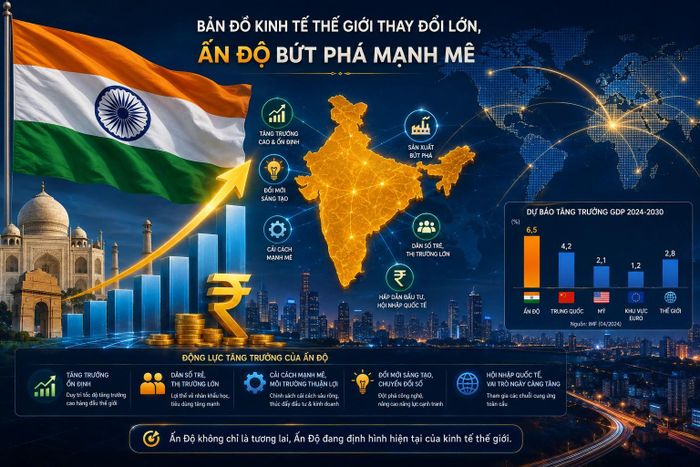 Sự tăng trưởng mạnh mẽ của Ấn Độ đang góp phần định hình lại bản đồ kinh tế thế giới. Ảnh minh họa.