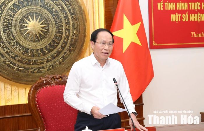 Phó Thủ tướng Chính phủ Lê Tiến Châu phát biểu tại buổi làm việc.