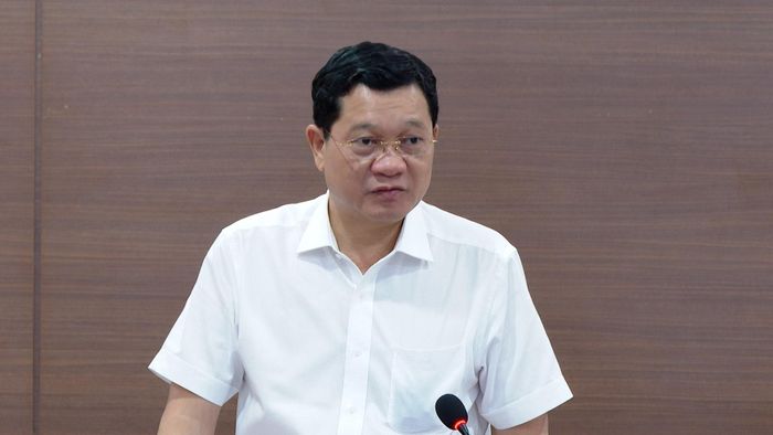 Phó Chủ tịch Thường trực HĐND thành phố Trần Phước Sơn phát biểu tại buổi làm việc. Ảnh: VĂN HÙNG - ĐÌNH HIỀN