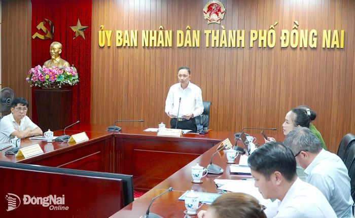 Ông Nguyễn Trọng Trí, Phó Giám đốc Sở Tư pháp, Tổ trưởng Tổ công tác 08 phát biểu chỉ đạo tại hội nghị. Ảnh: An Nhơn