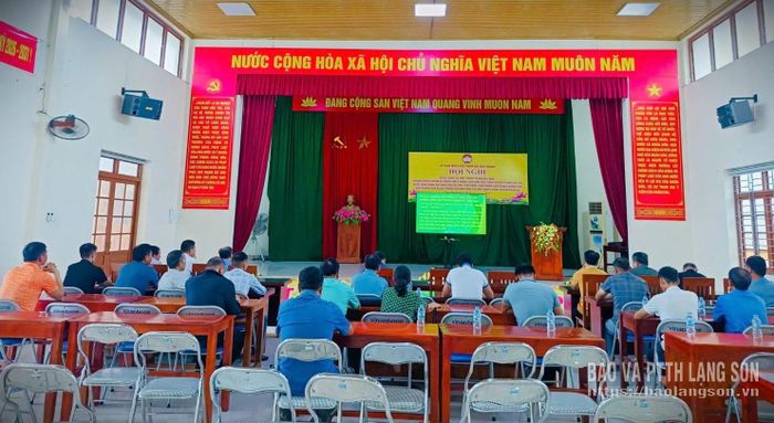 Các đại biểu tham gia tại điểm cầu Hội Nông dân xã Tân Thành