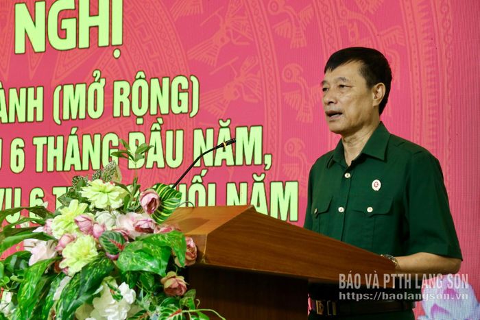 Chủ tịch Hội CCB tỉnh phát biểu tại hội nghị