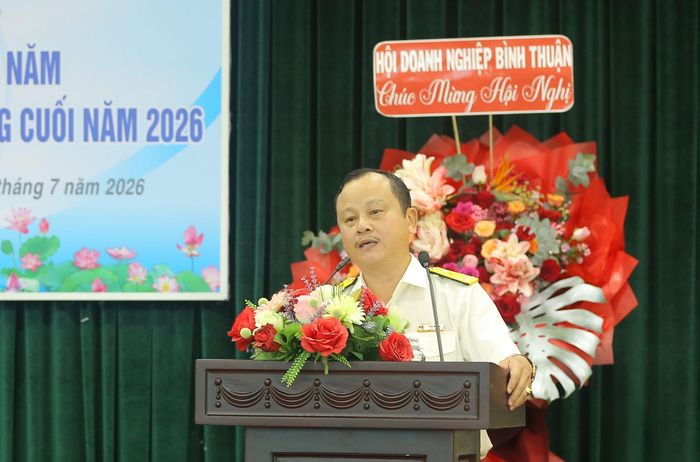 Ông Phạm Tấn Minh, Trưởng Thuế cơ sở 6 tỉnh Lâm Đồng báo cáo kết quả công tác thuế