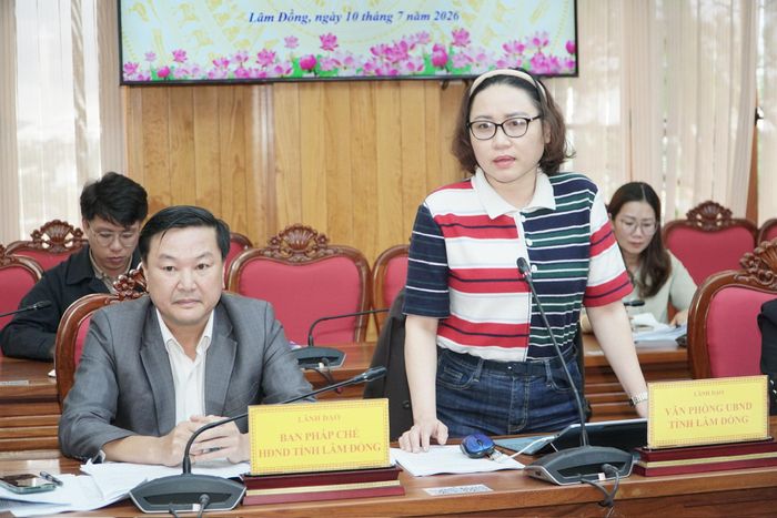 Lãnh đạo Văn phòng UBND tỉnh báo cáo tại buổi làm việc