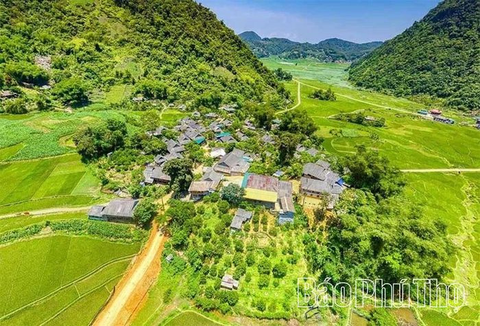 Một góc xã Vân Sơn nhìn từ trên cao.