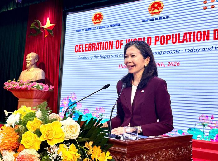 Bà Pauline Tamesis, Điều phối viên thường trú Liên Hợp Quốc tại Việt Nam phát biểu tại sự kiện. Ảnh: Hải Yến