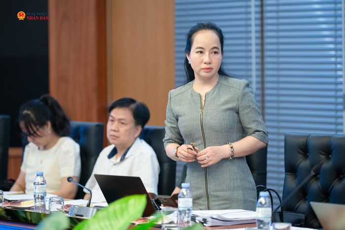Vụ trưởng Vụ Kế hoạch - Tài chính Vũ Thị Thu Nga phát biểu