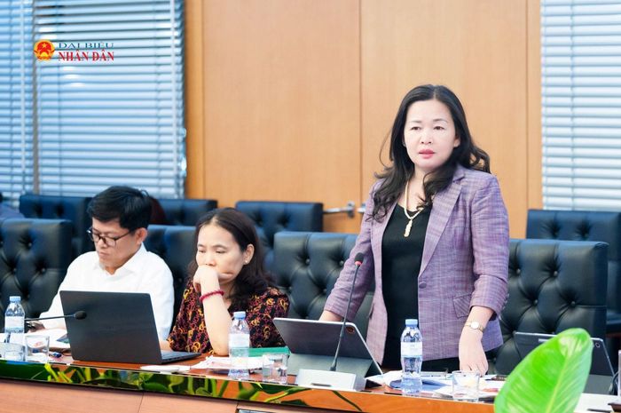 Tổng Biên tập Báo Đại biểu Nhân dân Phạm Thị Thanh Huyền phát biểu