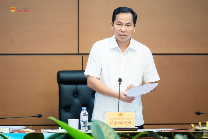 Tổng Thư ký Quốc hội, Chủ nhiệm Văn phòng Quốc hội Lê Quang Mạnh phát biểu