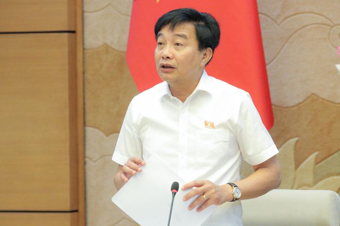 Phó Chủ nhiệm Ủy ban Kinh tế và Tài chính Nguyễn Minh Sơn phát biểu