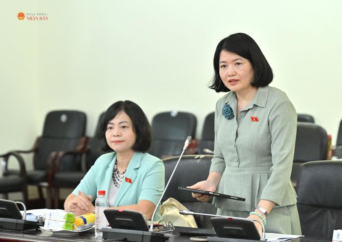 ĐBQH hoạt động chuyên trách tại Ủy ban Văn hóa và Xã hội Nguyễn Thị Mai Thoa phát biểu