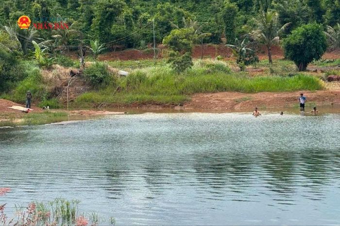 Hồ thủy lợi Đắk Pót nơi xảy ra vụ đuối nước khiến 5 nữ sinh tử vong thương tâm