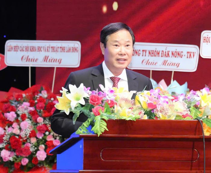 Ông Phạm Triều - Ủy viên Ban Thường vụ Tỉnh ủy, Phó Chủ tịch Thường trực Ủy ban MTTQ Việt Nam tỉnh Lâm Đồng phát biểu